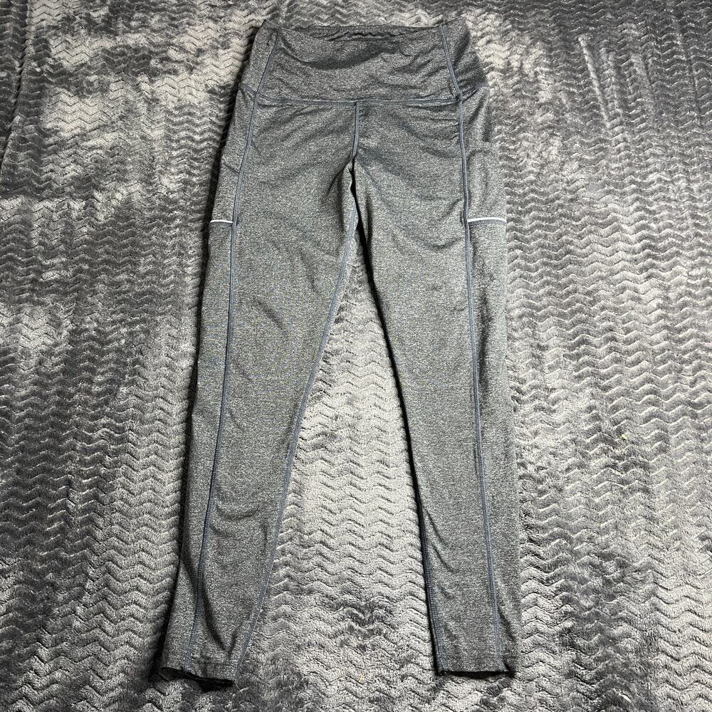Leggings Womens M Gray Mid Rise Ankle Stretch Yoga Gym Pants